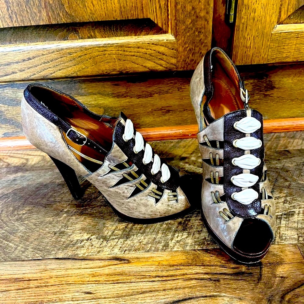 GIVENCHY faux lace up high heels/booties